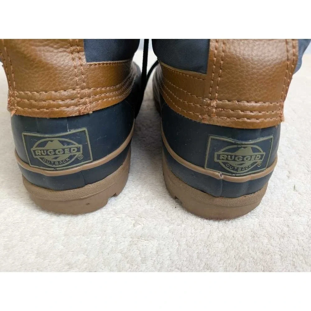 Rugged Outback‎ Teal Brown Quilted Insulated Winter Snow Boots Size 8